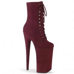 Pleaser Boots BEYOND-1020FS Burgundy Faux Suede/Burgundy Faux Suede Ankle Boot
