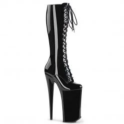 Pleaser BEYOND-2020 Black Patent Knee Boot Boots