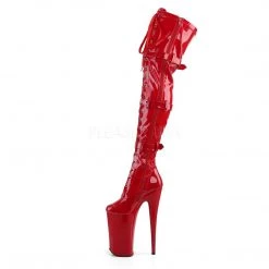 Pleaser BEYOND-3028 Red Stretch Patent/Red Boot Boots