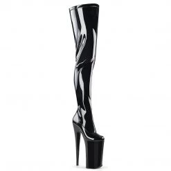 Pleaser BEYOND-4000 Black Stretch Patent Boot