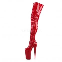 Pleaser Boots BEYOND-4000 Red Stretch Patent/Red Boot