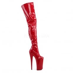 Pleaser Boots BEYOND-4000 Red Stretch Patent/Red Boot