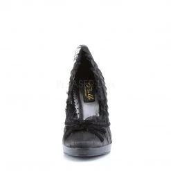 Pin Up Couture Shoes BLISS-38 Black Satin