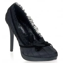 Pin Up Couture Shoes BLISS-38 Black Satin