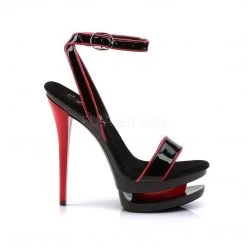 Pleaser Shoes BLONDIE-631-2 Black Red Patent Platform Sandal
