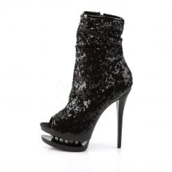 Pleaser Coming Soon (Pre-Order) BLONDIE-R-1008 Black Sequins Ankle Boot 10 Pleaser Coming Soon (Pre-Order) BLONDIE-R-1008 Black Sequins Ankle Boot