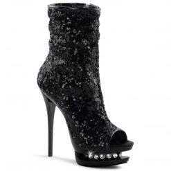 Pleaser Coming Soon (Pre-Order) BLONDIE-R-1008 Black Sequins Ankle Boot 13 Pleaser Coming Soon (Pre-Order) BLONDIE-R-1008 Black Sequins Ankle Boot