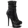 Pleaser BLONDIE-R-1009 Black Sequins/Black Ankle Boot Boots 1 Pleaser BLONDIE-R-1009 Black Sequins/Black Ankle Boot Boots