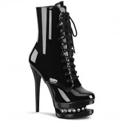 Pleaser Boots BLONDIE-R-1020 Black Patent Ankle Boot 16 Pleaser Boots BLONDIE-R-1020 Black Patent Ankle Boot