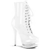 Pleaser BLONDIE-R-1020 White Patent Ankle Boot Boots