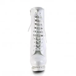Pleaser BLONDIE-R-1020 White Patent Ankle Boot Boots