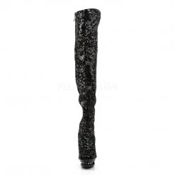 Pleaser Boots BLONDIE-R-3011 Black Sequins Thigh Boot