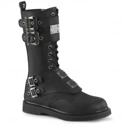 Demonia Boots BOLT-345 Black Vegan Leather Mid-Calf Boot