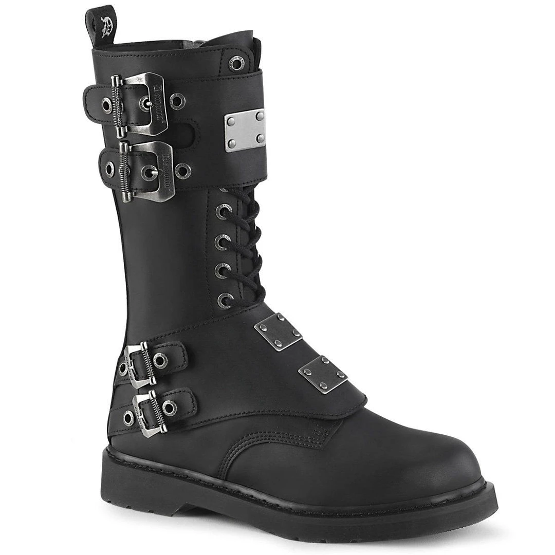 Demonia Boots BOLT-345 Black Vegan Leather Mid-Calf Boot 8 Demonia Boots BOLT-345 Black Vegan Leather Mid-Calf Boot