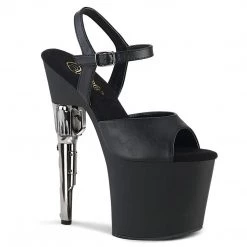 Pleaser Shoes BONDGIRL-709 Black Faux Leather Platform Sandal