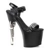 Pleaser BONDGIRL-712 Black Faux Leather Platform Sandal Shoes