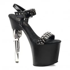Pleaser BONDGIRL-712 Black Faux Leather Platform Sandal Shoes