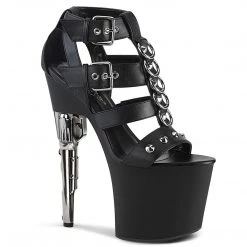 Pleaser Shoes BONDGIRL-758 Black Faux Leather Platform Sandal