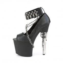 Pleaser BONDGIRL-783 Black Faux Leather Pump Shoes
