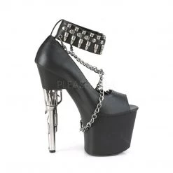 Pleaser BONDGIRL-783 Black Faux Leather Pump Shoes