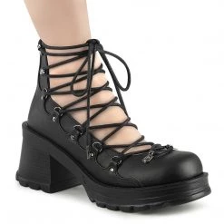 Demonia BRATTY-32 Black Vegan Leather Ankle Boot