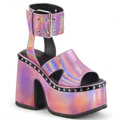 Demonia Shoes CAMEL-102 Pink Hologram Sandal