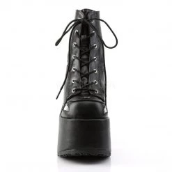 Demonia Boots CAMEL-201 Black-Silver Hologram Vegan Ankle Boot