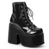 Demonia CAMEL-203 Black Patent Ankle Boot New Arrivals