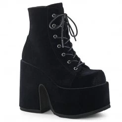 Demonia CAMEL-203 Black Velvet Ankle Boot