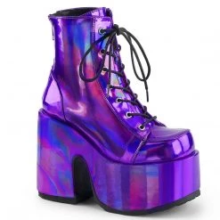 Demonia CAMEL-203 Purple Hologram Ankle Boot