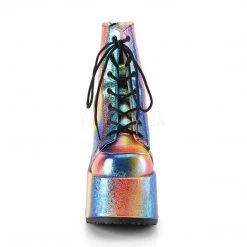 Demonia CAMEL-203 Rainbow Iridescent Vegan Leather Ankle Boot