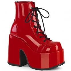 Demonia CAMEL-203 Red Patent Ankle Boot Coming Soon (Pre-Order)