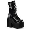Demonia CAMEL-250 Black Patent Mid-Calf Boot