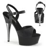 Pleaser CAPTIVA-609 Black Faux Leather Platform Sandal Shoes