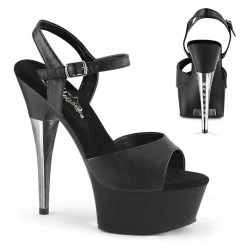 Pleaser CAPTIVA-609 Black Faux Leather Platform Sandal Shoes