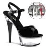 Pleaser Shoes CAPTIVA-609 Black Patent/Clear Platform Sandal