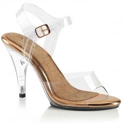 Fabulicious CARESS-408 Clear-Rose Gold/Clear Shoes
