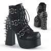 Demonia Boots CHARADE-100 Black Vegan Leather-Suede Ankle Boot