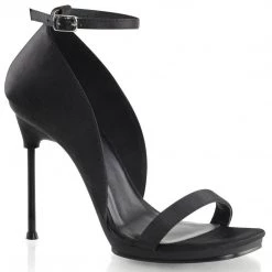 Fabulicious CHIC-35 Black Satin Shoes