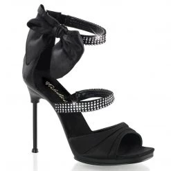 Fabulicious CHIC-48 Black Satin Shoes