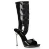 Fabulicious CHIC-65 Black Patent/Clear Boots
