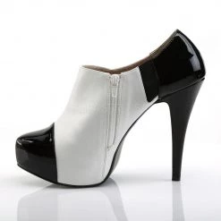 Pleaser Pink Label CHLOE-11 Black-White Patent Coming Soon (Pre-Order)