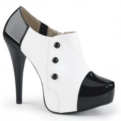 Pleaser Pink Label CHLOE-11 Black-White Patent Coming Soon (Pre-Order)