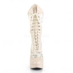 Pleaser Pink Label CHLOE-115 Cream Faux Leather