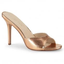 Pleaser CLASSIQUE-01 Rose Gold Metallic Pu Slide Shoes