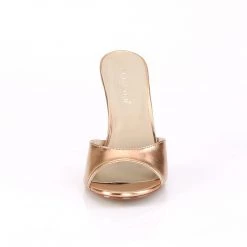 Pleaser CLASSIQUE-01 Rose Gold Metallic Pu Slide Shoes