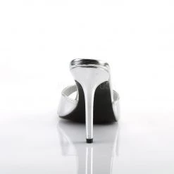 Pleaser Shoes CLASSIQUE-01 Silver Metallic Pu Slide 11 Pleaser Shoes CLASSIQUE-01 Silver Metallic Pu Slide