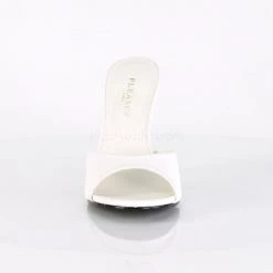 Pleaser CLASSIQUE-01 White Kid Pu Slide