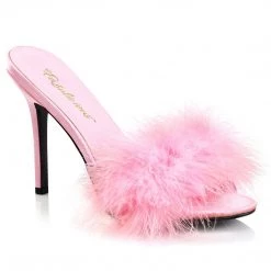 Fabulicious CLASSIQUE-01F Baby Pink Pu-Fur Shoes