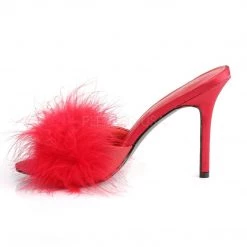 Fabulicious Shoes CLASSIQUE-01F Red Pu-Fur